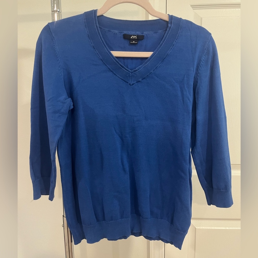 Anne Klein Sport Royal Blue V-Neck Sweater